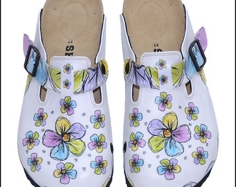 Zuecos profesionales con motivos florales para mujer, zapatos de enfermera, regalos para médicos, zuecos de viaje