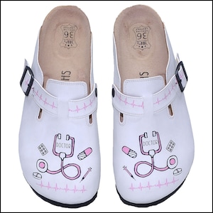 Doctor Clogs, Doctor Shoes, Comfortable DOCTOR Themed Professional Women Clogs, Anatomical