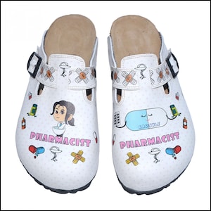 Pharmacist Clogs: Women&#39;s Comfortable Leather Sole Shoes