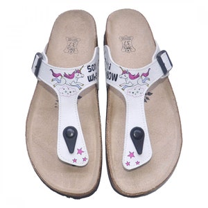 Women Flip Flops, Summer Clogs, Traveling Clogs, UNICORN Themed, Super Comfortable