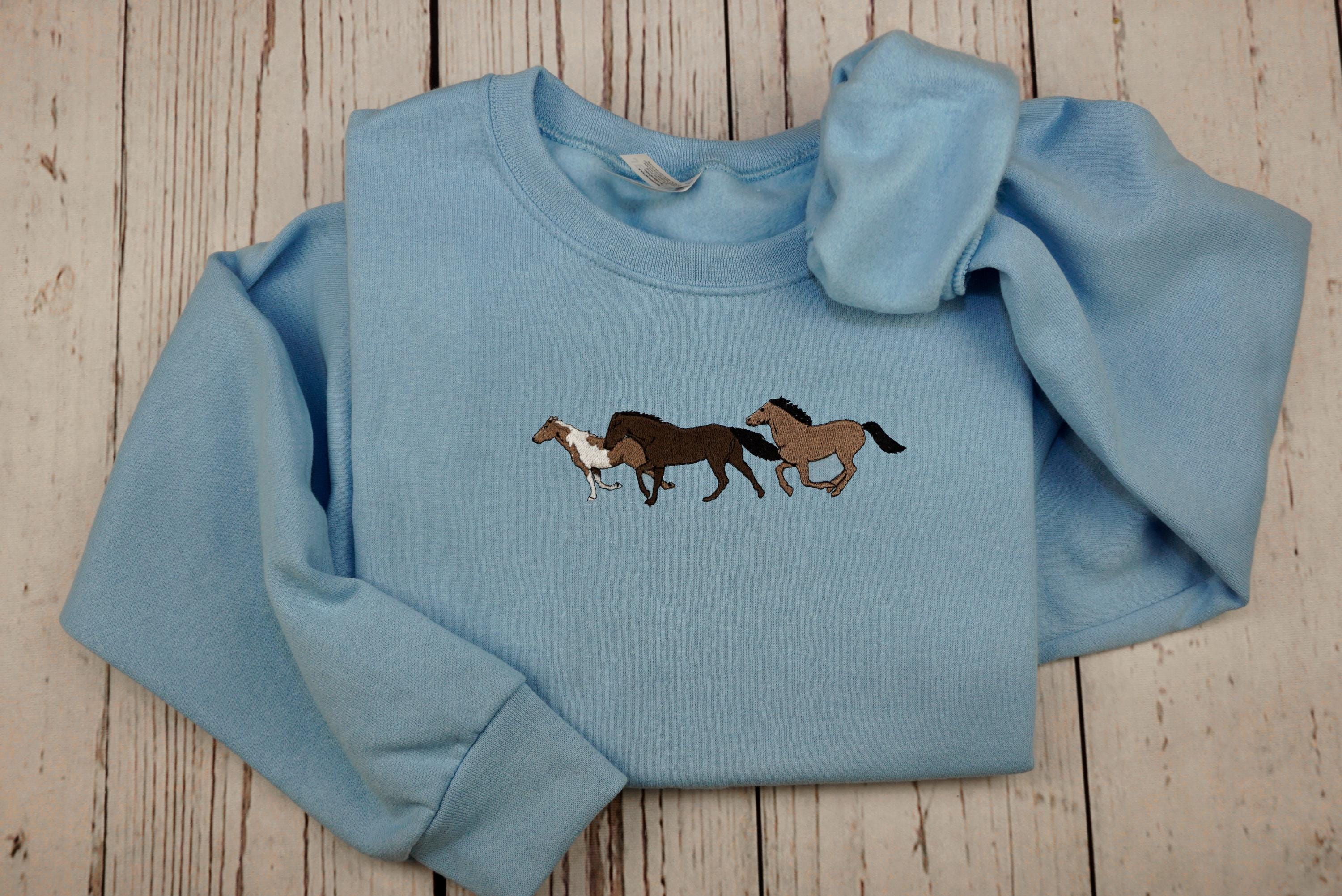 Embroidered Horse Hoodie Etsy