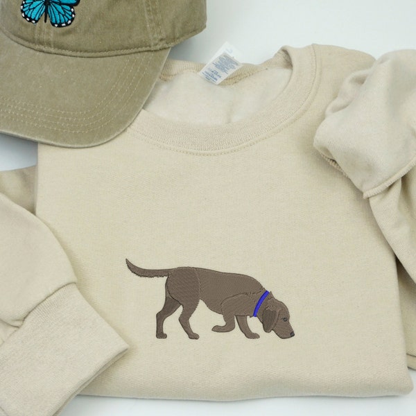 Labrador Retriever Dog Embroidered Sweatshirt, Adult Unisex Crewneck