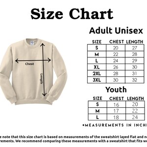 the size chart for a sweatshirt with measurements