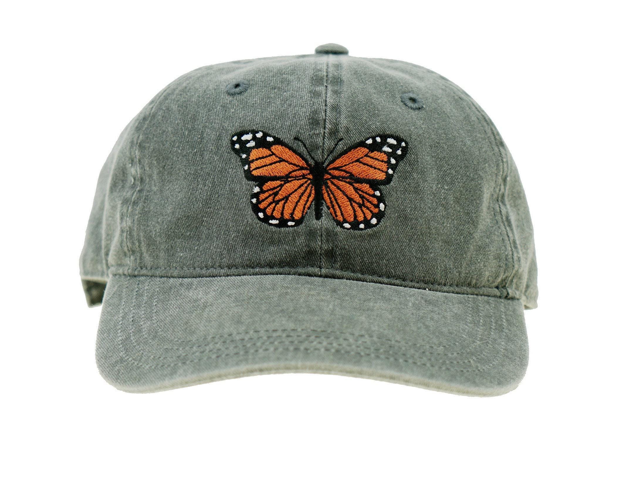 Silky Blue and Brown Butterfly Patch Hat Flutter On By Custom Butterfly Patch Trucker Hat (made to  main image 2