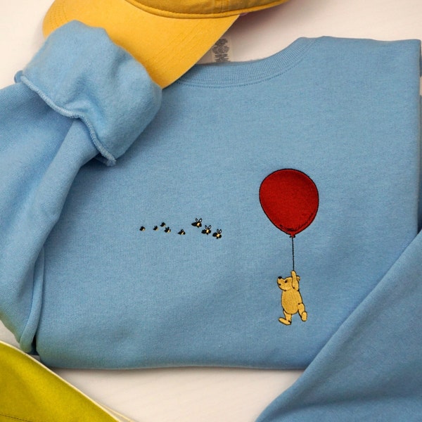 Classic Winnie The Pooh Embroidered Sweatshirt, Adult Unisex Crewneck