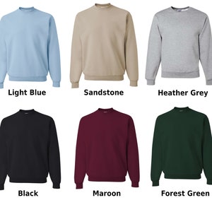 Embroidered Moose Sweatshirt, Embroidered Adult Crew Neck, Unisex Fleece image 3