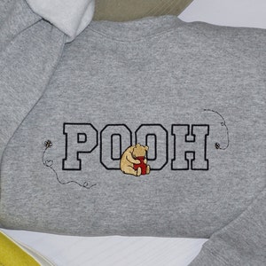 Classic Winnie The Pooh Sweatshirt, Embroidered Adult Unisex Crewneck
