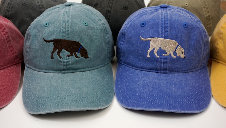 Labrador Retriever Dog Embroidered Dad Hat, Adjustable Cotton Twill, Pigment Dyed image 2