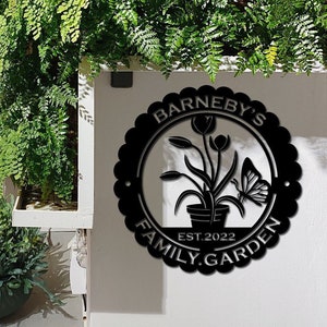 Custom Metal Garden Sign Personalized Metal Gardening Gift Green House ...