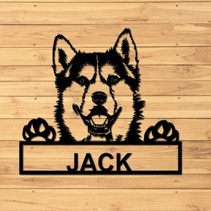 Personalized Siberian Husky Sign Dog Name Sign Siberian Husky Dog Metal Sign Decoration Husky Wall Art Dog Metal Wall Art Dog Home Decor