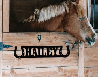 Personalized Horse Stall Name Plate Horse Name Plate Stable Sign Horse Farm Sign Outdoor Barn Decor Ranch Metal Sign Horse Wall Decor