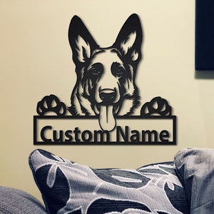 German Shepherd Dog Metal Sign Personalized German Shepherd Sign Dog Name Sign Decoration Ranch Decor Dog Metal Wall Art Dog Home Decor
