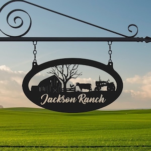 Custom Metal Ranch Sign Metal Barn Sign Name Sign Metal Farm Sign Metal Wall Hanging Metal Farmhouse Decor Gift For Farmer