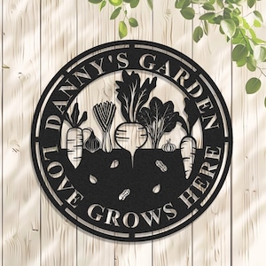 Personalized Metal Garden Sign: Custom Gardener Name, Yard Art