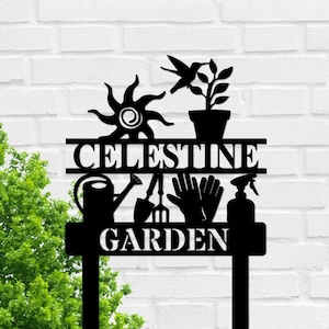 Garden Metal Stake Garden Stake Sign Personalized Garden Tool Sign Gardener Gift Metal Yard Art Patio Decor Flower Bed Stake