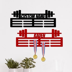 Powerlifting Medal Hanger Powerlifting Medal Holder 12 Rungs for Medals & Ribbons, Weightlift Medal Display Rack Powerlifting Award Display