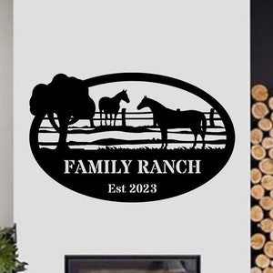 Custom Horse Metal Wall Art Horse Sign Ranch Metal Sign Ranch Decor Outdoor Metal Name Sign Farmhouse Wall Decor Decor for Farm Ranch Signs