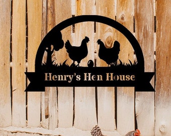 Custom Chicken Farm Metal Sign Hen House Sign Metal Chicken Coop Sign Hen House Name Sign Our Little Coop Sign Chicken Coop Metal Wall Art