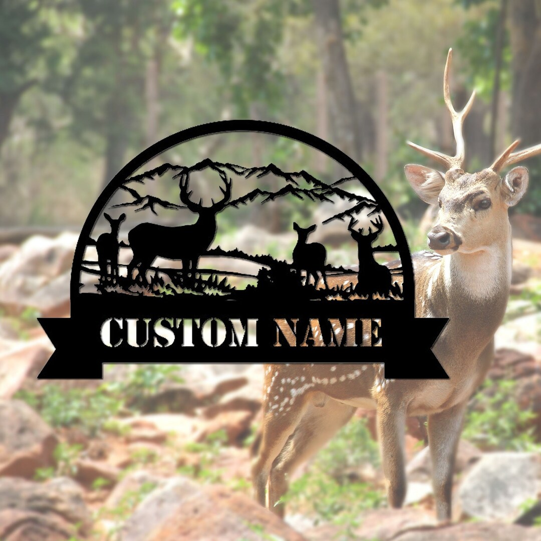Personalized Deer Metal Sign Cabin Sign Deer Hunter Sign Outdoor Hunter
