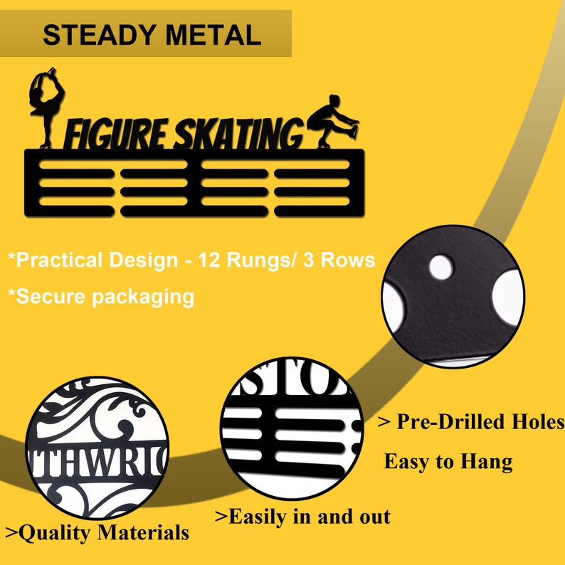 Ice Skating Medal Hanger Custom Figure Skating Medal Holder With Name ...