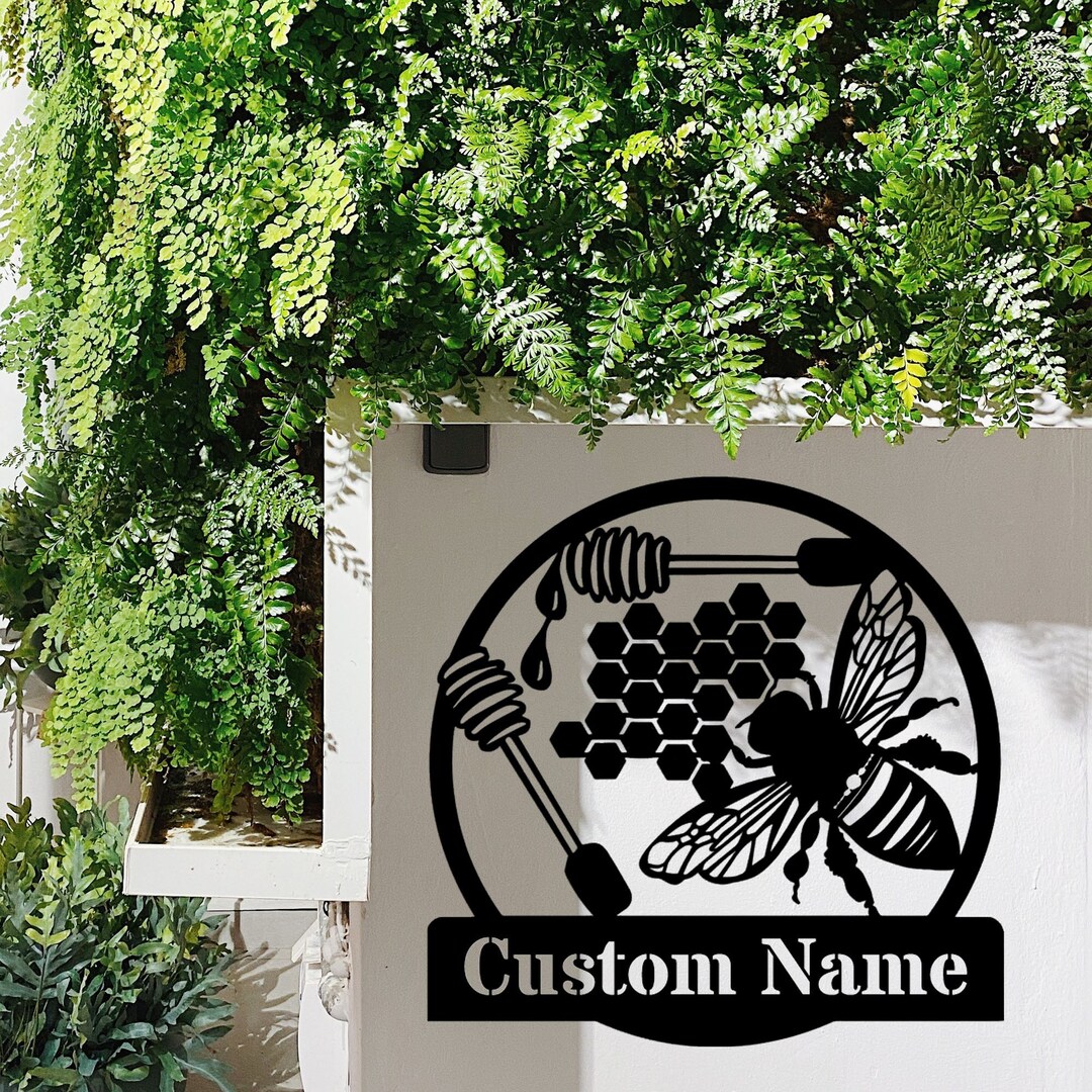 Custom Bee Metal Wall Art Honey Bee Metal Sign Honey Bee Sign Bee