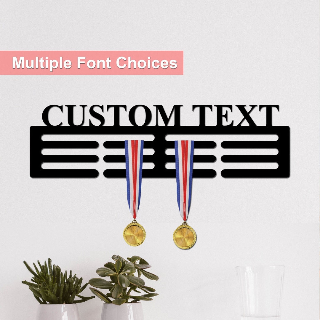 Custom Name Medal Hanger Medal Holder Custom Text, Color Medal Rack 12