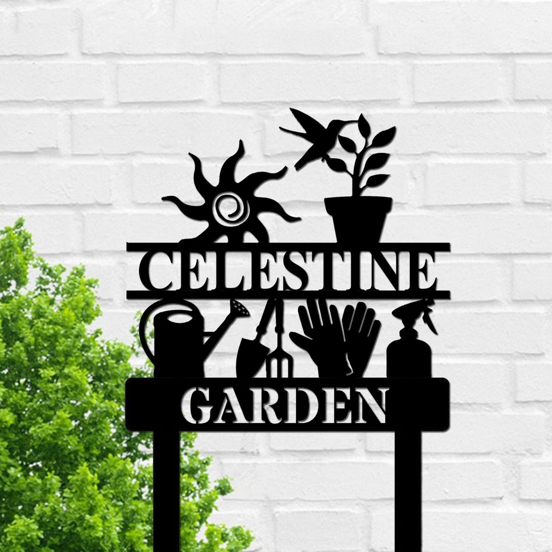 Garden Metal Stake Garden Stake Sign Personalized Garden Tool Sign