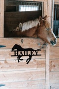 Custom Horse Name Plate Horse Name Plaque Personalized Stable Name Plaque Custom Horse Stall Metal Sign for Farm Barn Sign Ranch Metal Sign product logo
