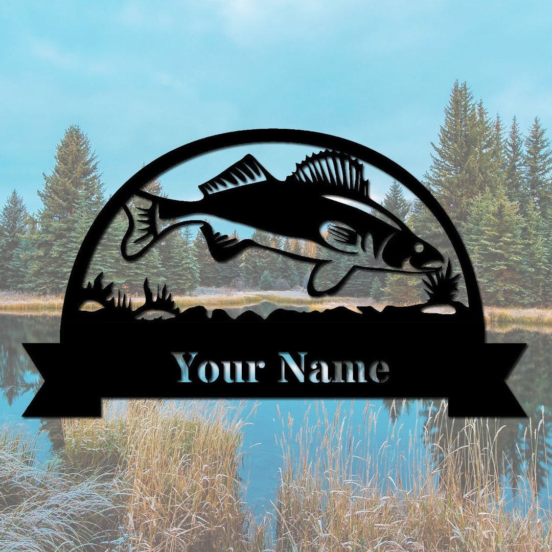 Custom Fish Metal Wall Art Fish Metal Name Sign Metal Trout Bass Sign ...