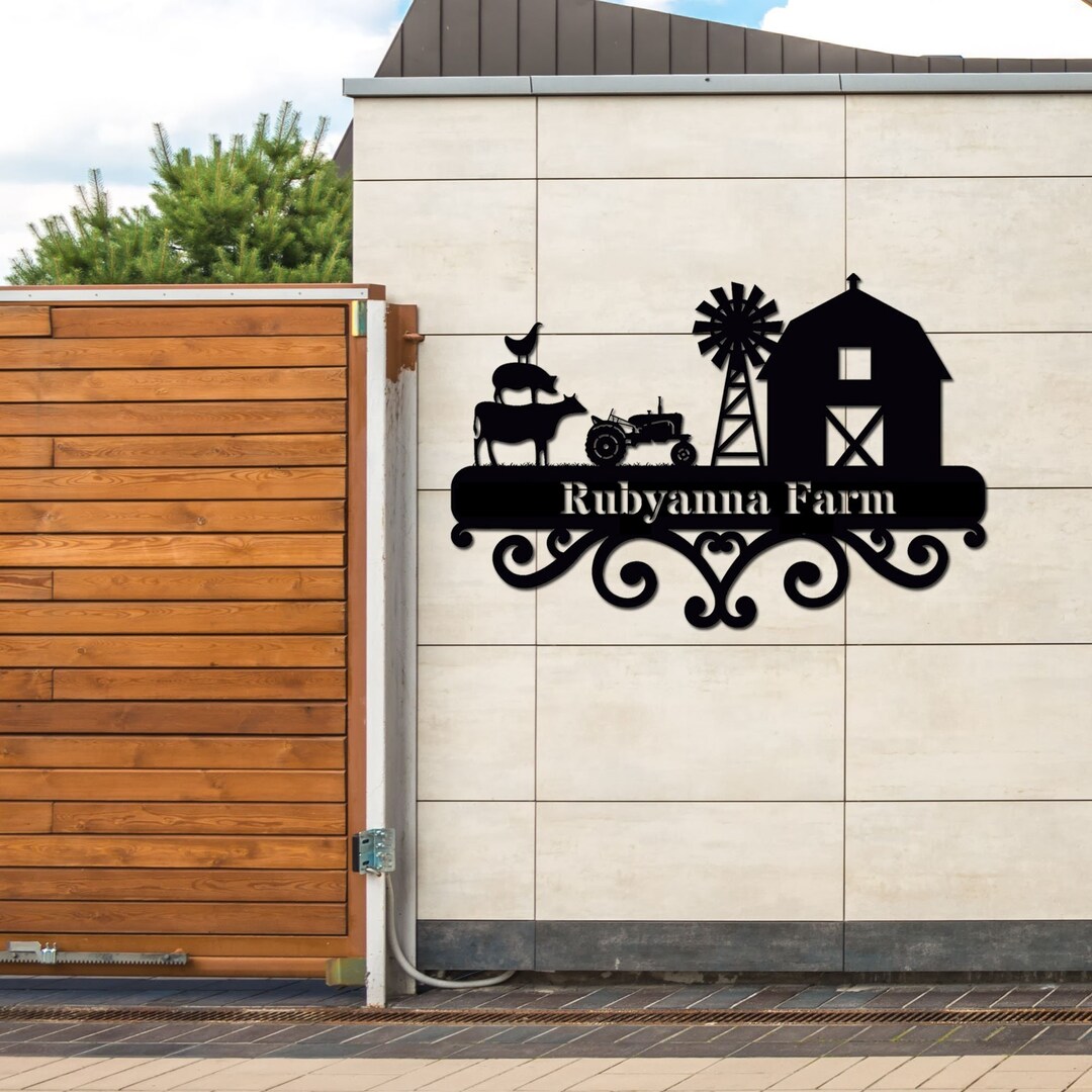 Custom Metal Farm Metal Wall Art Metal Farm Sign Metal Ranch Etsy