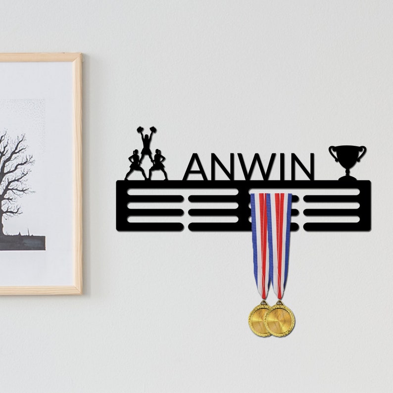 Medal Holder Custom Text, Images, Color Medal Rack 12 Rungs for Medals & Ribbons, Medal Hanger Medal Display Award Display zdjęcie 2