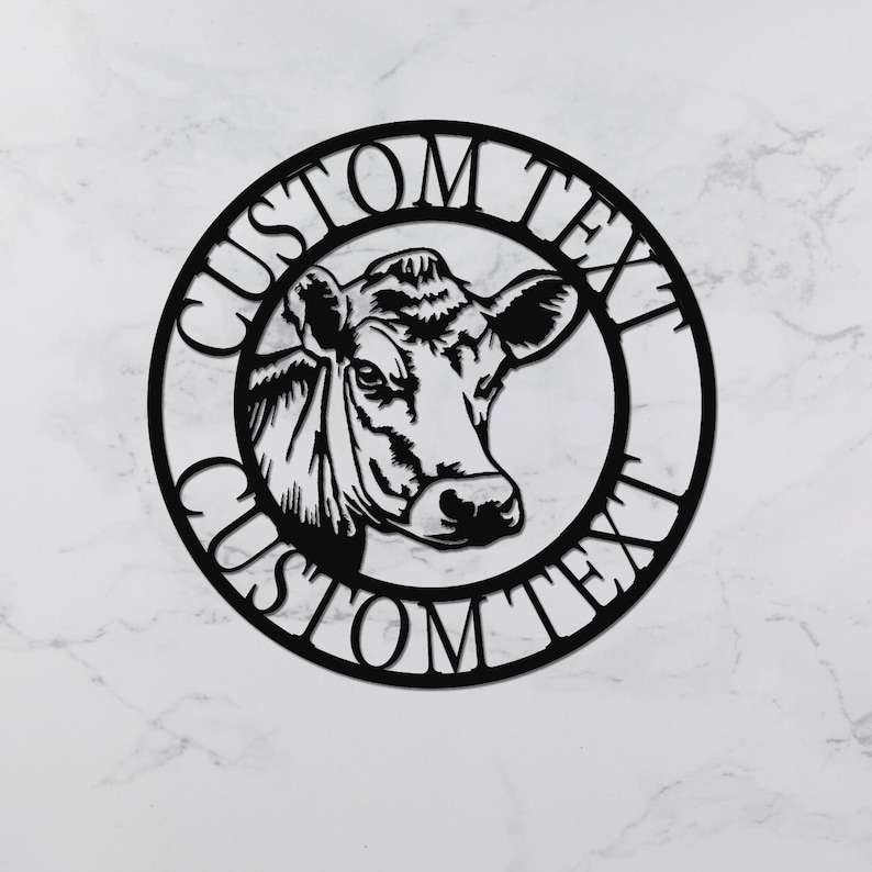 Custom Cow Metal Wall Art Cow Metal Farm Sign Personalized Cow Etsy