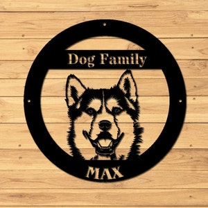 Siberian Husky Dog Metal Sign Personalized Siberian Husky Sign Dog Name Sign Decoration Ranch Decor Dog Metal Wall Art Dog Home Decor