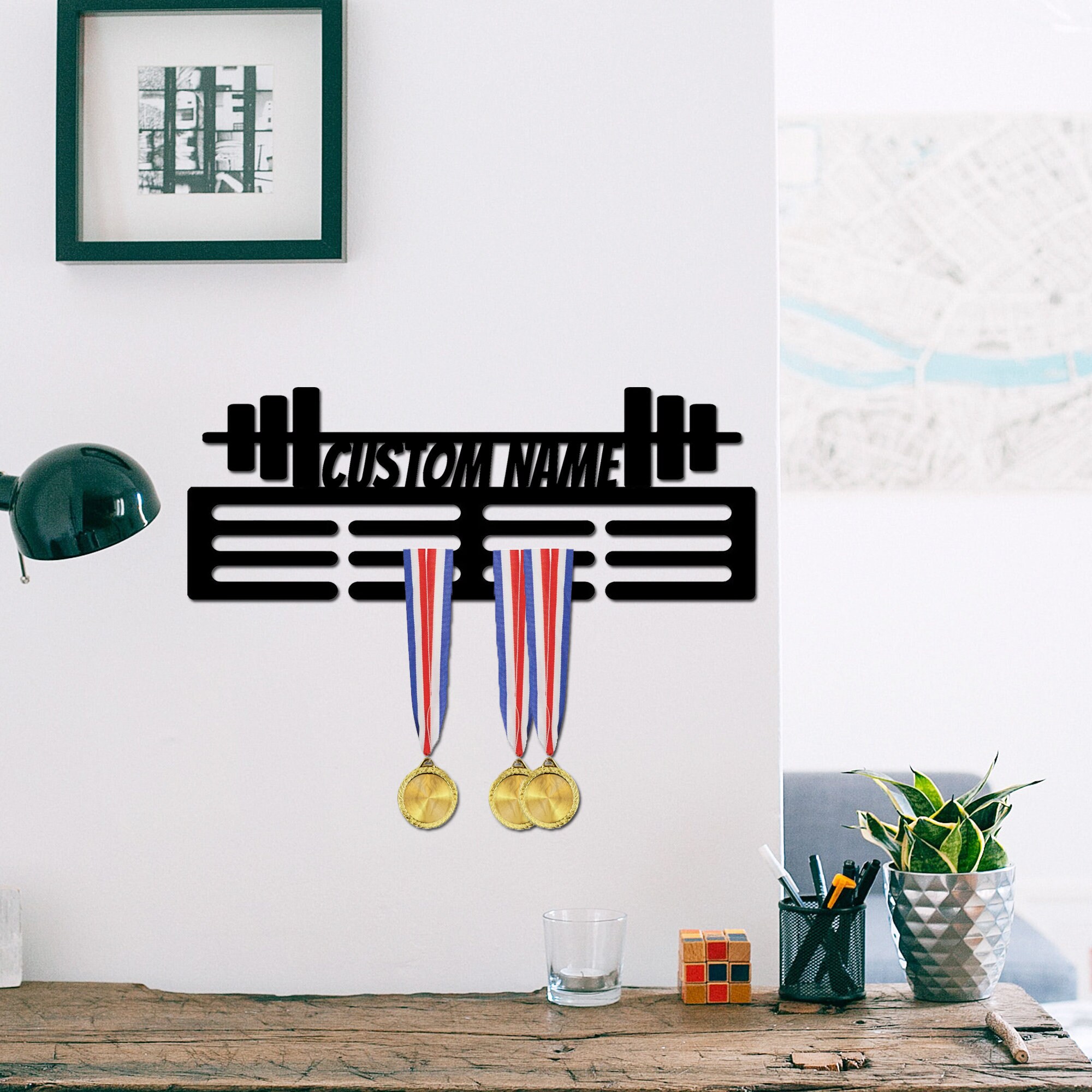 Powerlifting Medal Hanger Powerlifting Medal Holder 12 Rungs for Medals ...