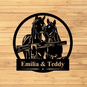 Letrero de caballo personalizado, letrero de establo, letrero de metal de granja, letrero con nombre de caballo, letrero de granero personalizado, letrero de rancho, decoración de granero