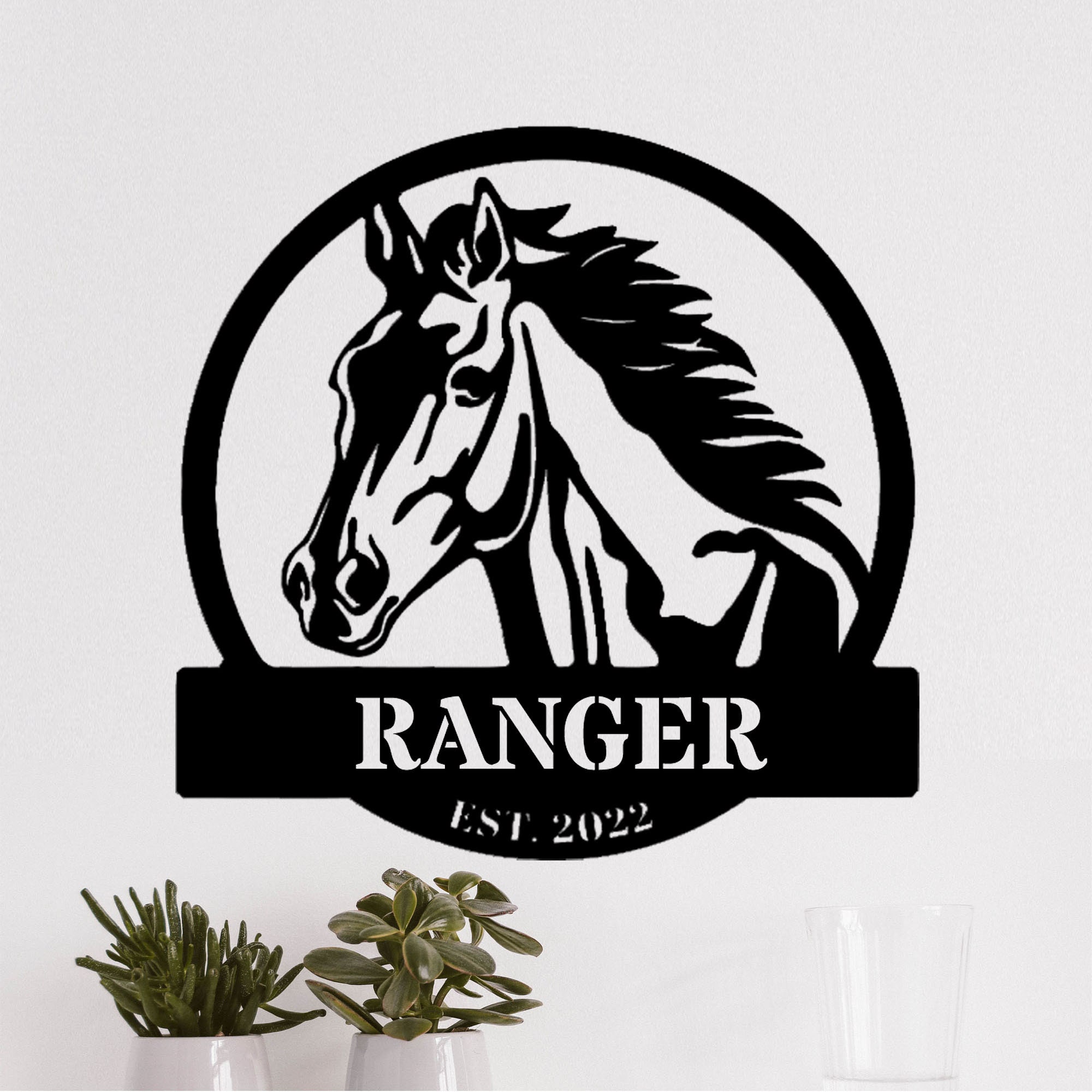 Plaque Métal Personnalisée Nom De Cheval – Décoration Murale Ranch, Ferme, écurie | Cadeau Pour Amateur D'équitation - 9