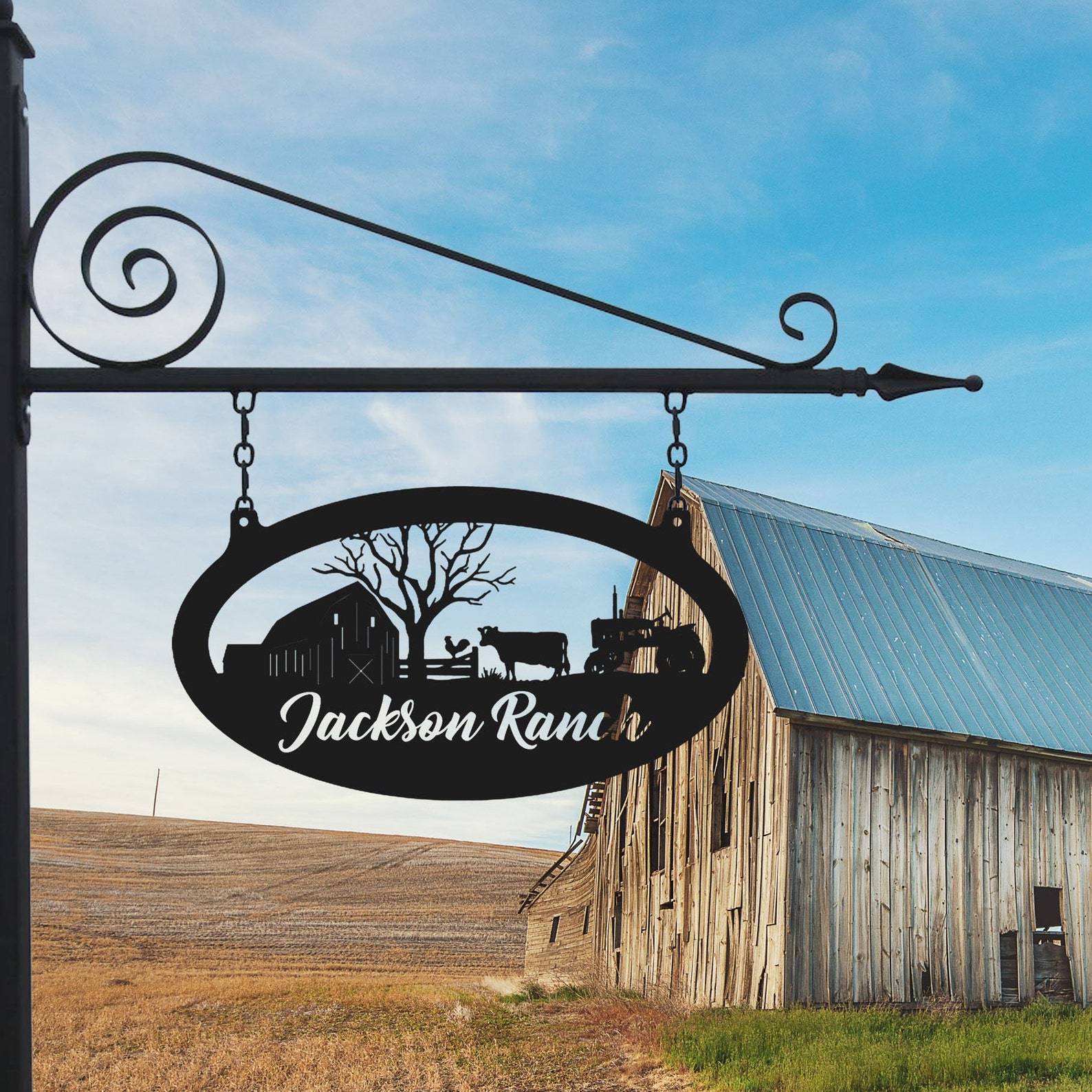 Custom Metal Ranch Sign Metal Barn Sign Name Sign Metal Farm Sign Metal ...