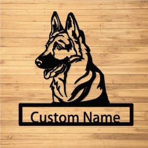 Personalized German Shepherd Dog Metal Sign Art Custom Dog Name Sign Decoration Ranch Decor Dog Metal Wall Art Dog Home Decor