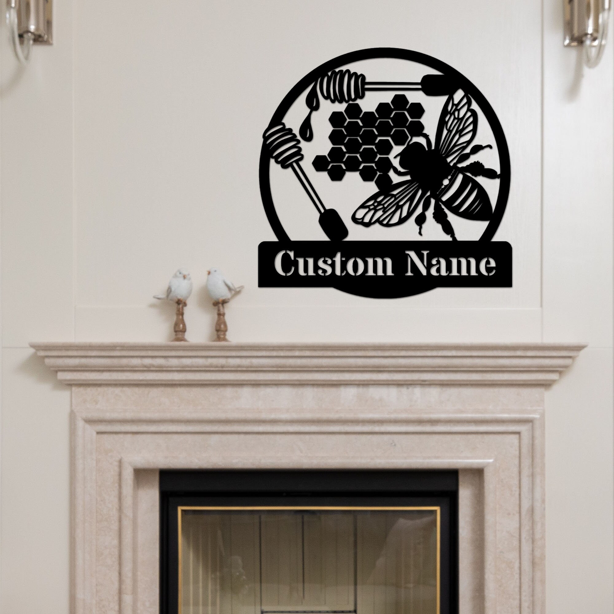 Custom Bee Metal Wall Art Honey Bee Metal Sign Honey Bee Sign Etsy