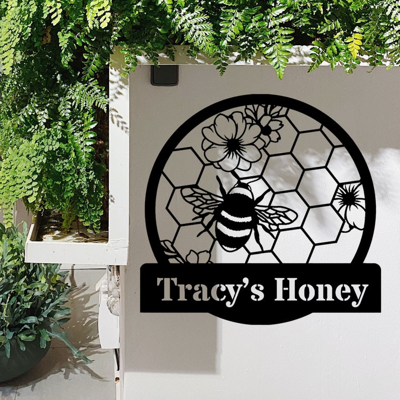 Custom Bee Metal Wall Art Honey Bee Metal Wall Art Honey Bee Etsy