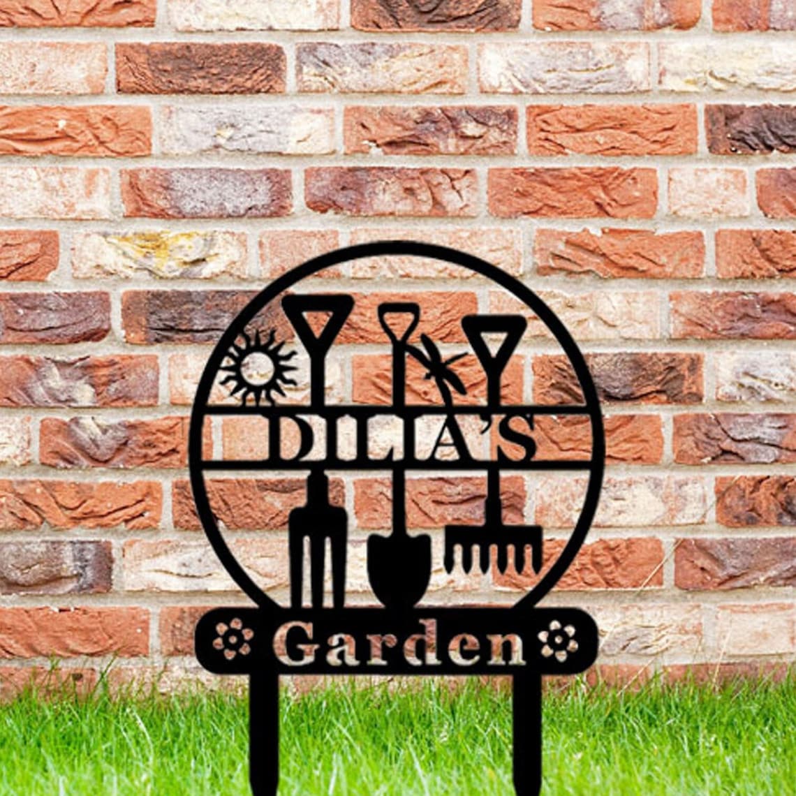 Custom Metal Garden Sign Garden Metal Stake Gardening Metal Etsy