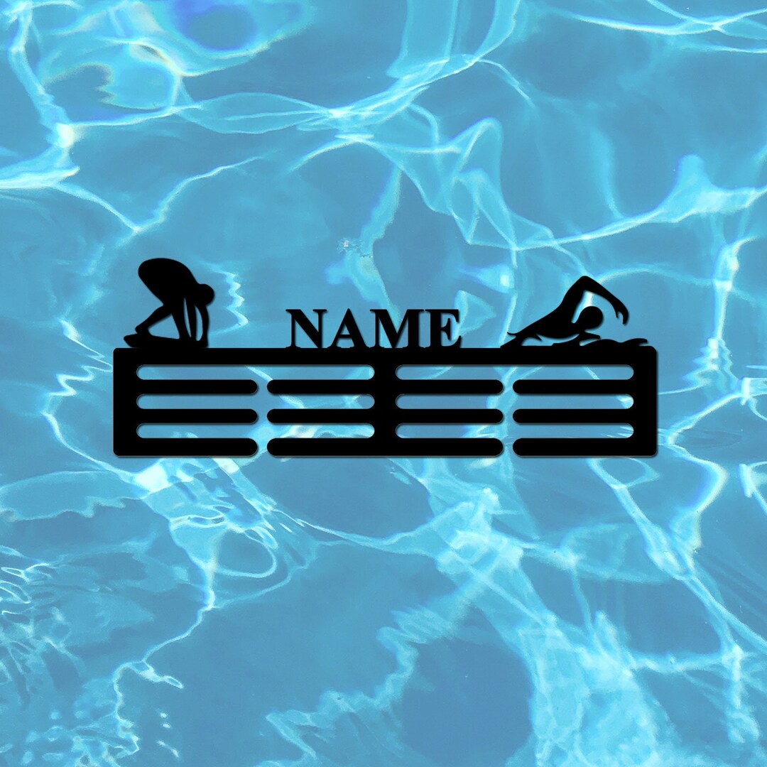 Custom Swimming Ribbon Holder, Swimming Medal Holder, Medal Hanger, 12 ...