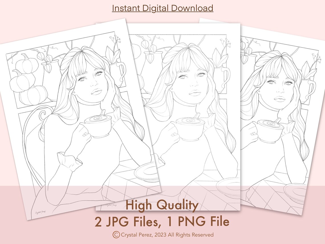 Pumpkin Spice Latte Printable Coloring Page Digital Download - Etsy