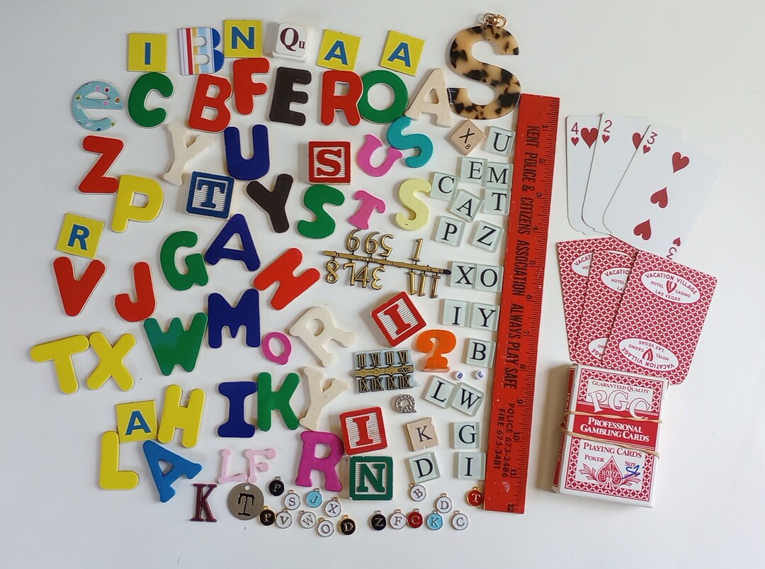 Assemblage Lot LETTERS: 100+ Pieces + Vintage Vacation Village Casino ...