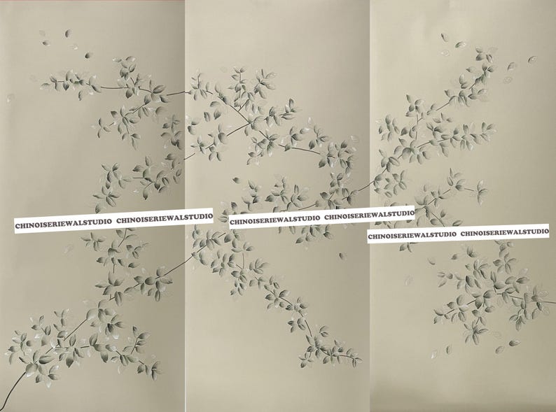 Buy Leaves Wallpaper Hand Painted Wallpapers on Silk 36 X 72 Accept