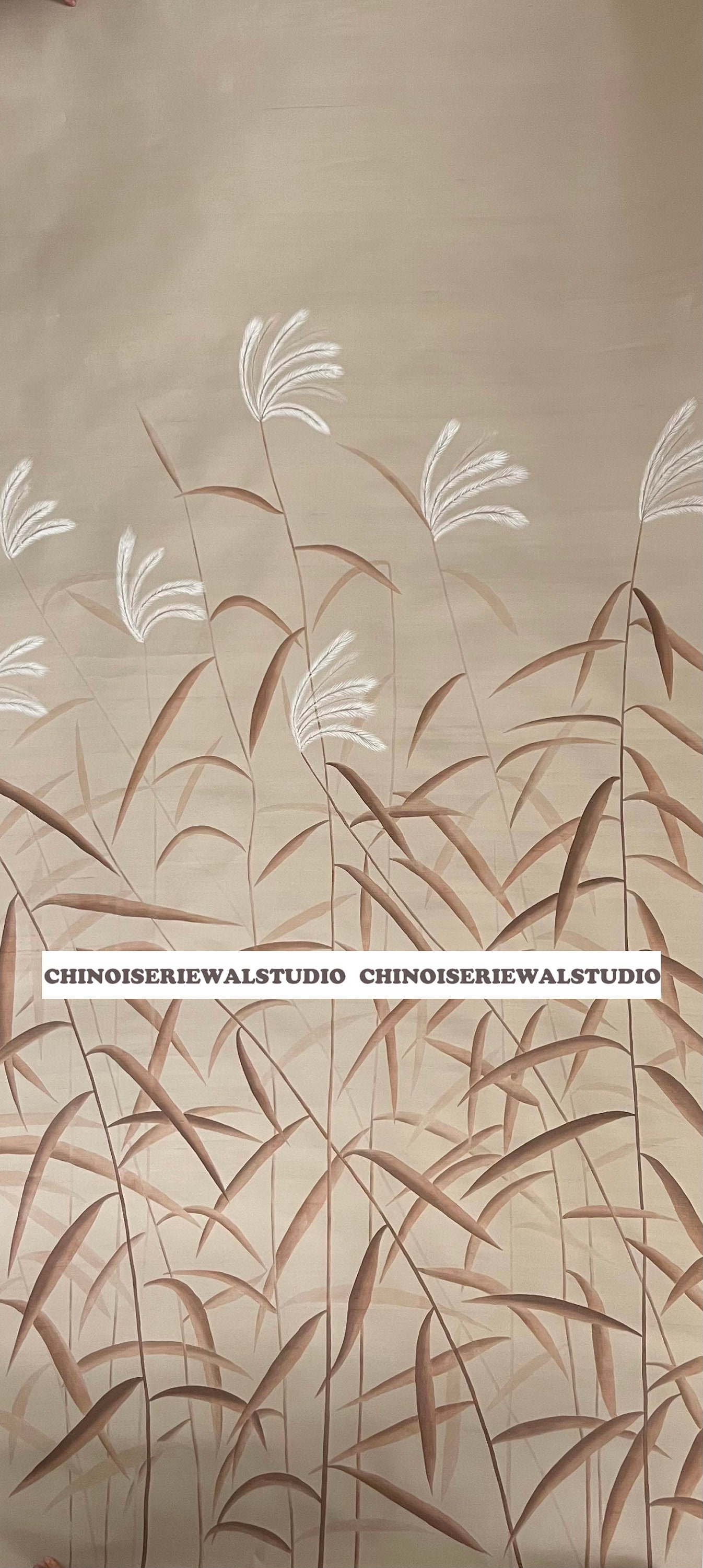 Reeds Wallpapers Chinoiserie Panels Hand Painted Artworks on Slub Silk ...