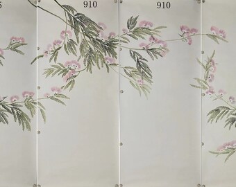 Silk Tree Hand Painted Wallpaper on Silk 36" X 82.4"/Panel - Price for 4 Panels