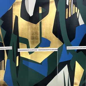 Morden Hand painted Wallpapers on Gold Metallic 36&quot;x96&quot;/panel - Accept Custom Sizes