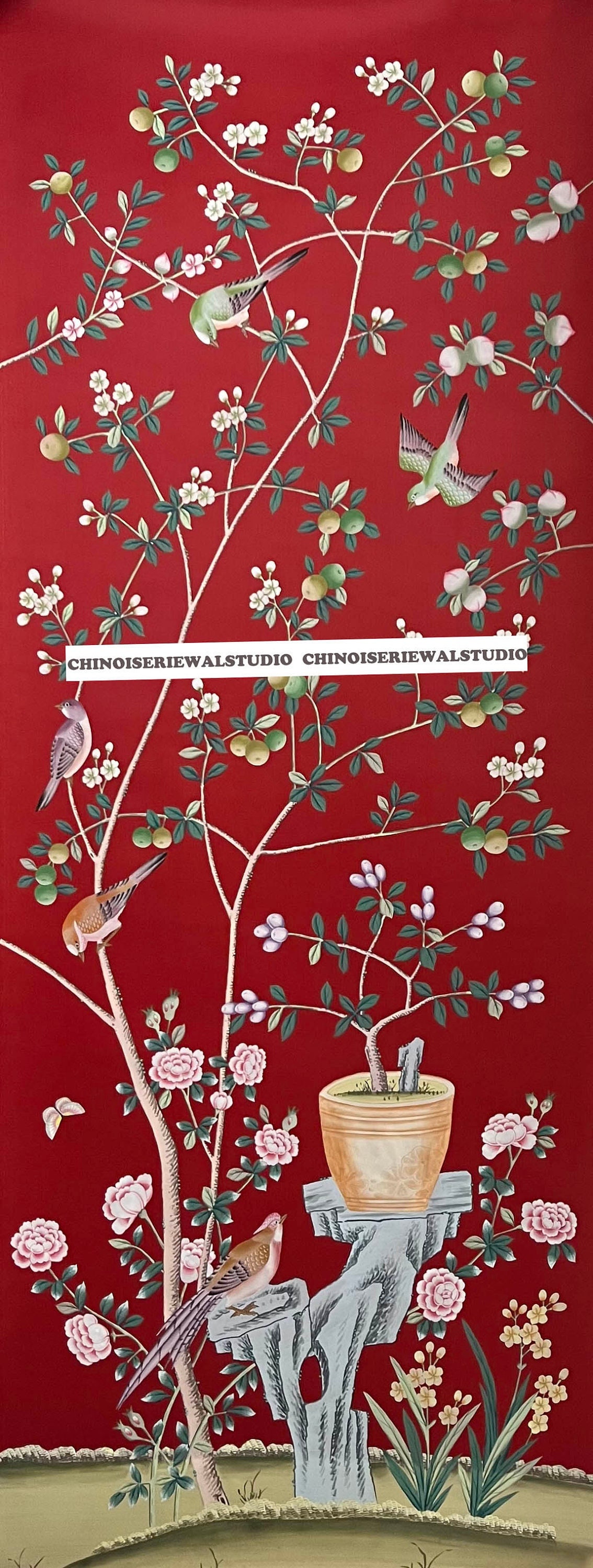 Chinoiserie Wallpapers Chinoiserie Panel Hand Painted Etsy