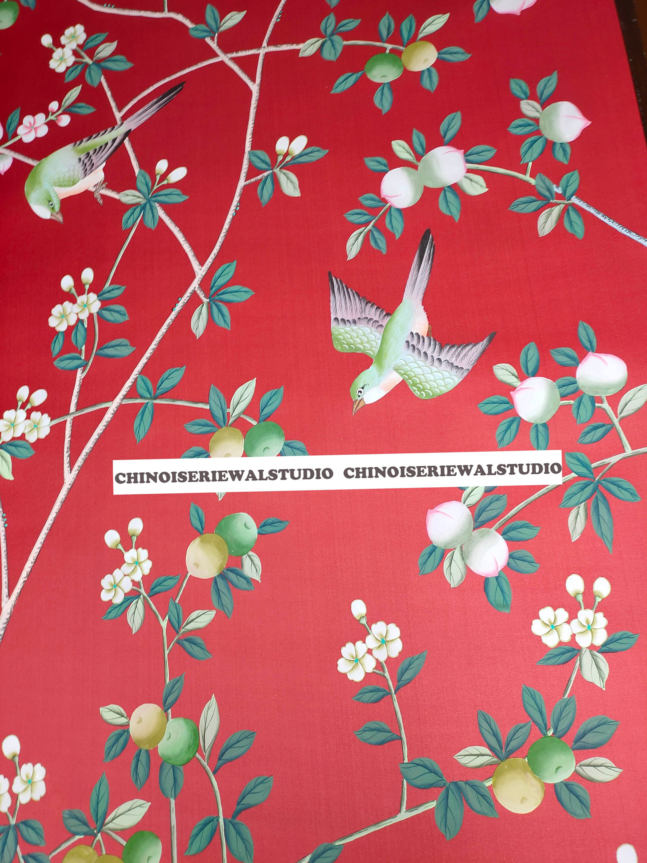 Chinoiserie Wallpapers Chinoiserie Panel Hand Painted Etsy